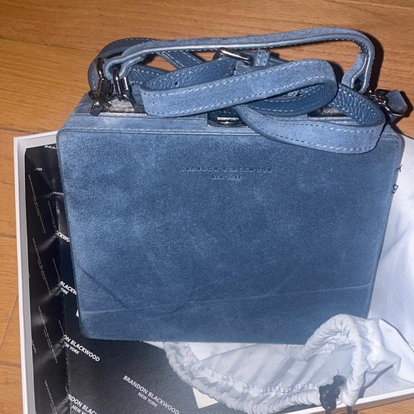 Brandon Blackwood blue suede trunk purse - Picture 4 of 4